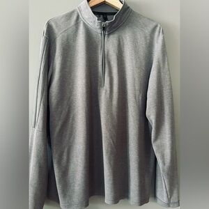 ADIDAS Primegreen mens size large grey 1/4 zip long sleeve top